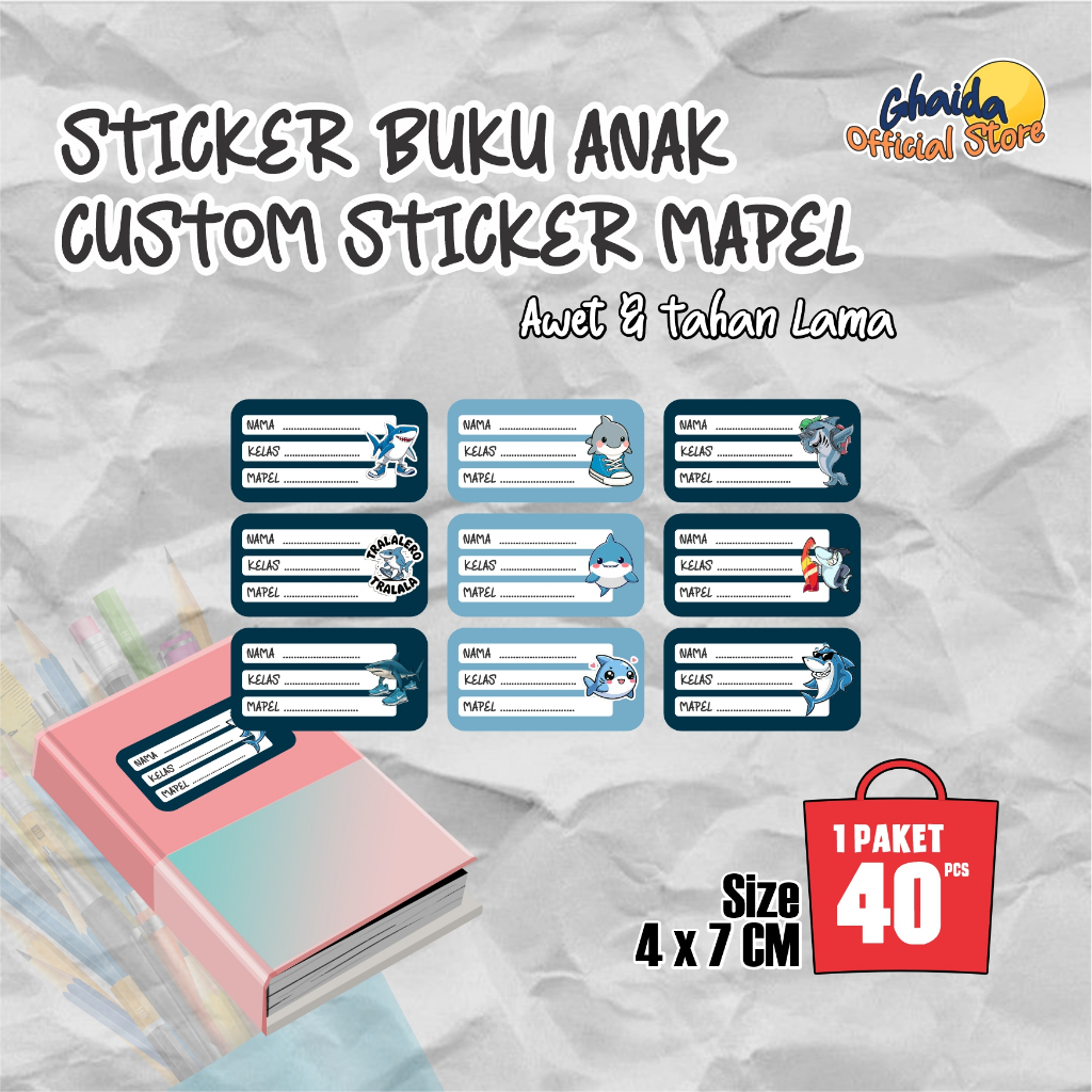 

STIKER NAMA BUKU MATA PELAJARAN | STIKER SEKOLAH | STIKER BUKU PELAJARAN l STIKER MAPEL ANAK l STIKER MATA PELAJARAN BABY SHARK