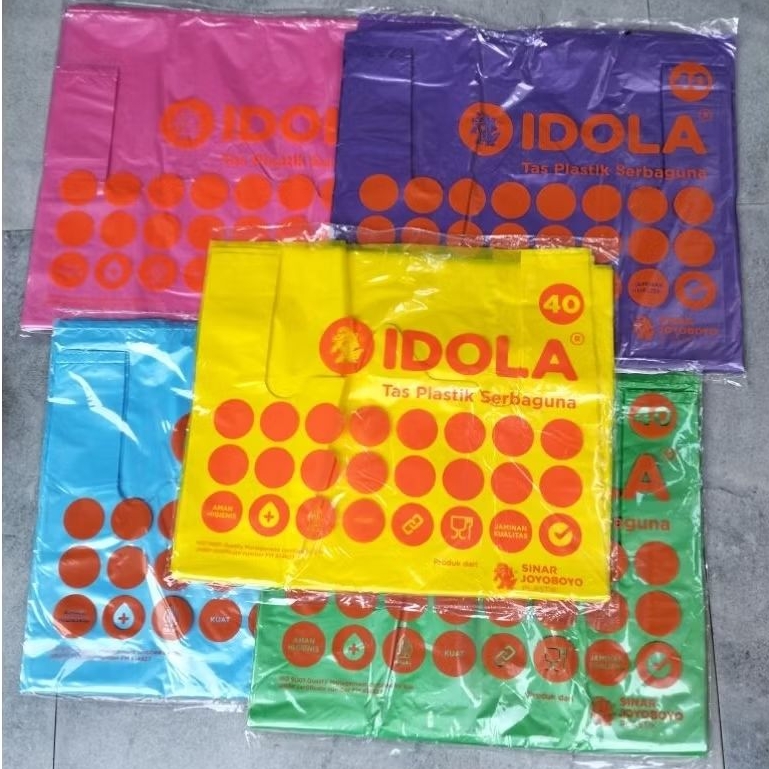 Kantong Plastik Kresek Jumbo Warna Idola / Ukuran 40 × 65 / Idola / Joyo Boyo