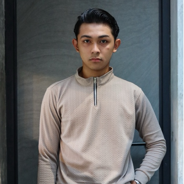 Cable knit half zipper | Polo shirt half zipper pria | Kaus Polo Lengan Panjang Pria Knit Korean Sty