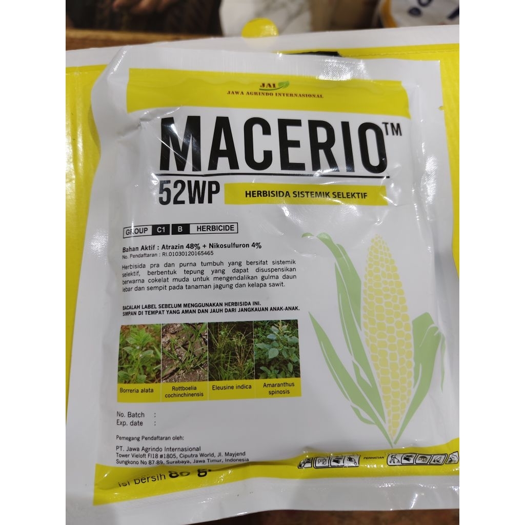 Macerio 80 gr : Obat Rumput selektif untuk tanaman jagung