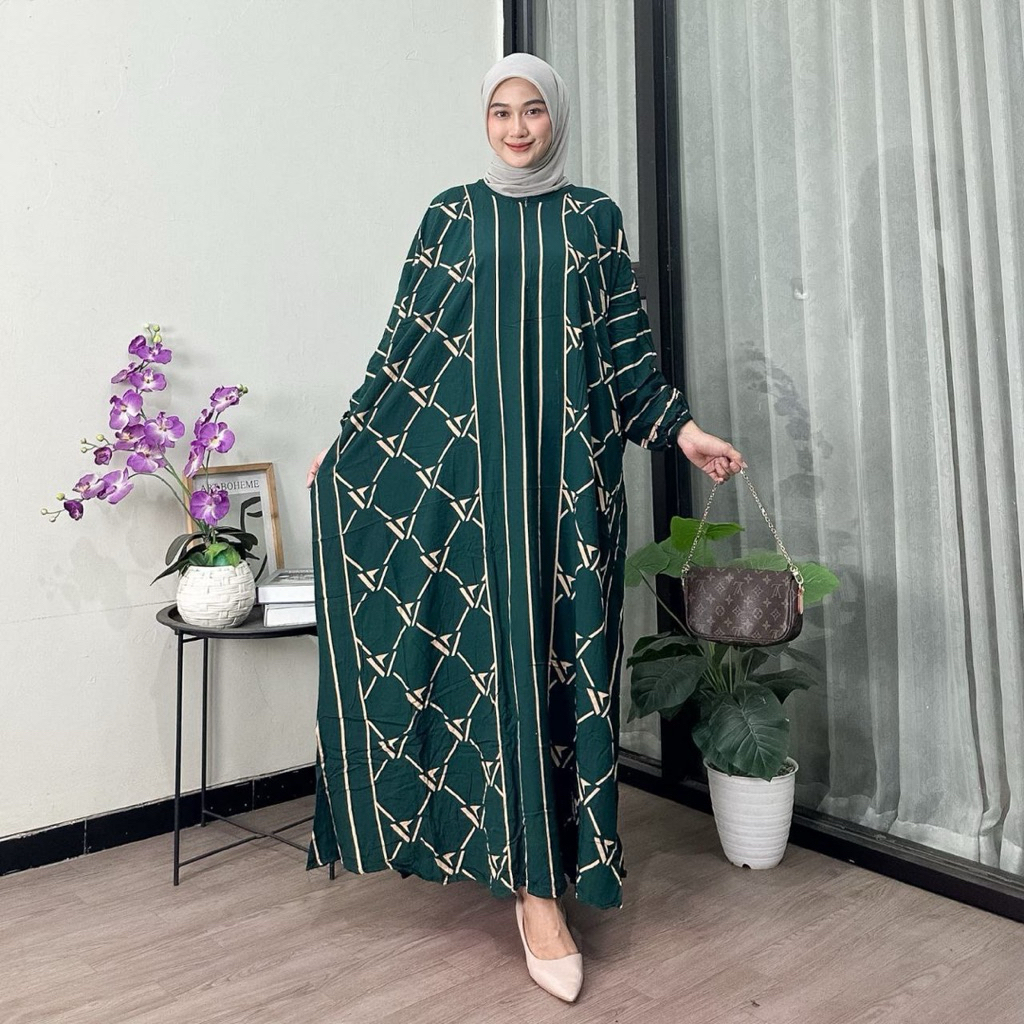 Adiba Kaftan Rayon Premium Tebal halus Grade A tebal halus busui dress homedress kekinian termurah t