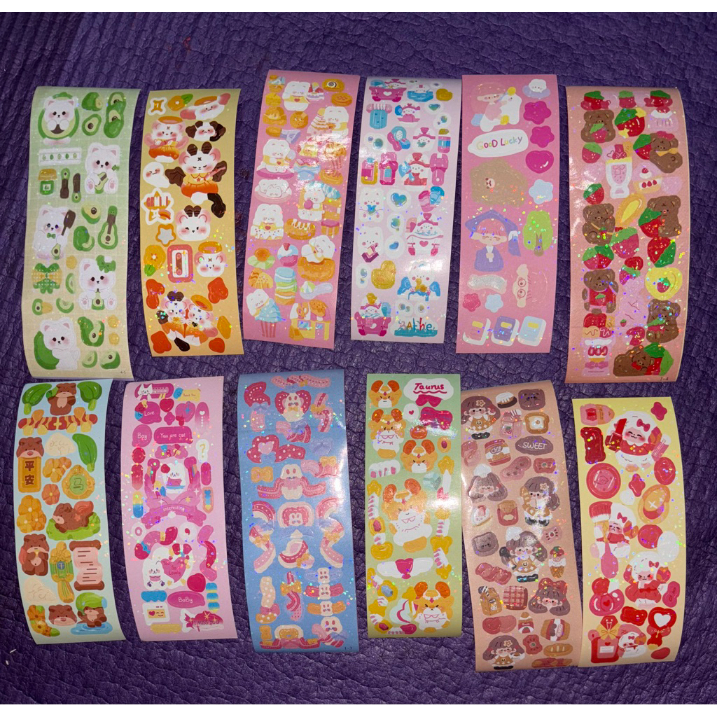 

Sticker Shiny Lucu 12 Lembar | Baru