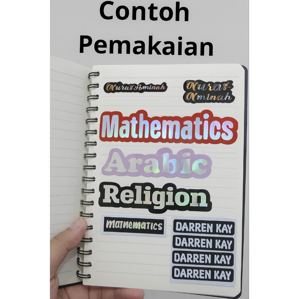 

MM2 - TERMURAH !!! CUSTOM CUTTING STIKER NAMA HOLOGRAM GLOSSY 2 WARNA TANPA PO