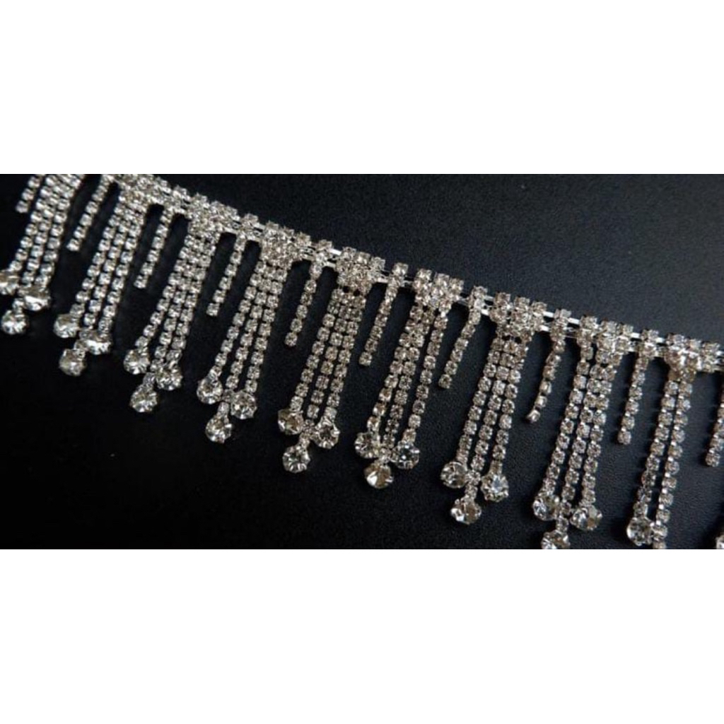 Payet Rumbai Juntai String Mewah/ Renda Rumbai Payet Aksesoris