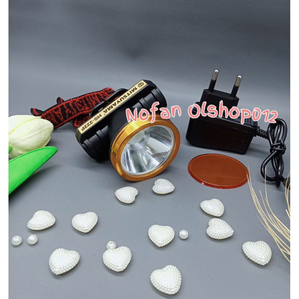 NEW TERBARU MURAH SENTER KEPALA MS-222P 50WATT MITSUYAMA MS-222P RECHARGABLE TERBAGUS