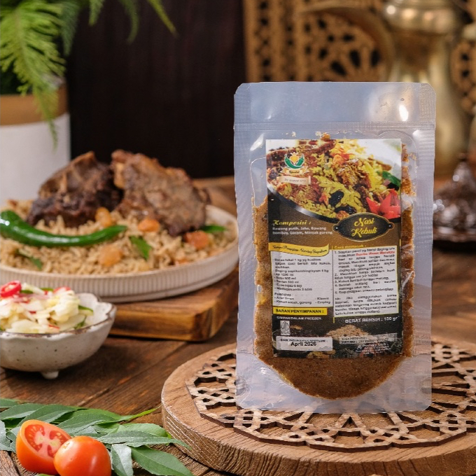 

Bumbu Masak Nasi Kebuli Basah MamaQta 150g – Tanpa MSG & Pengawet | Untuk 1 Kg Beras