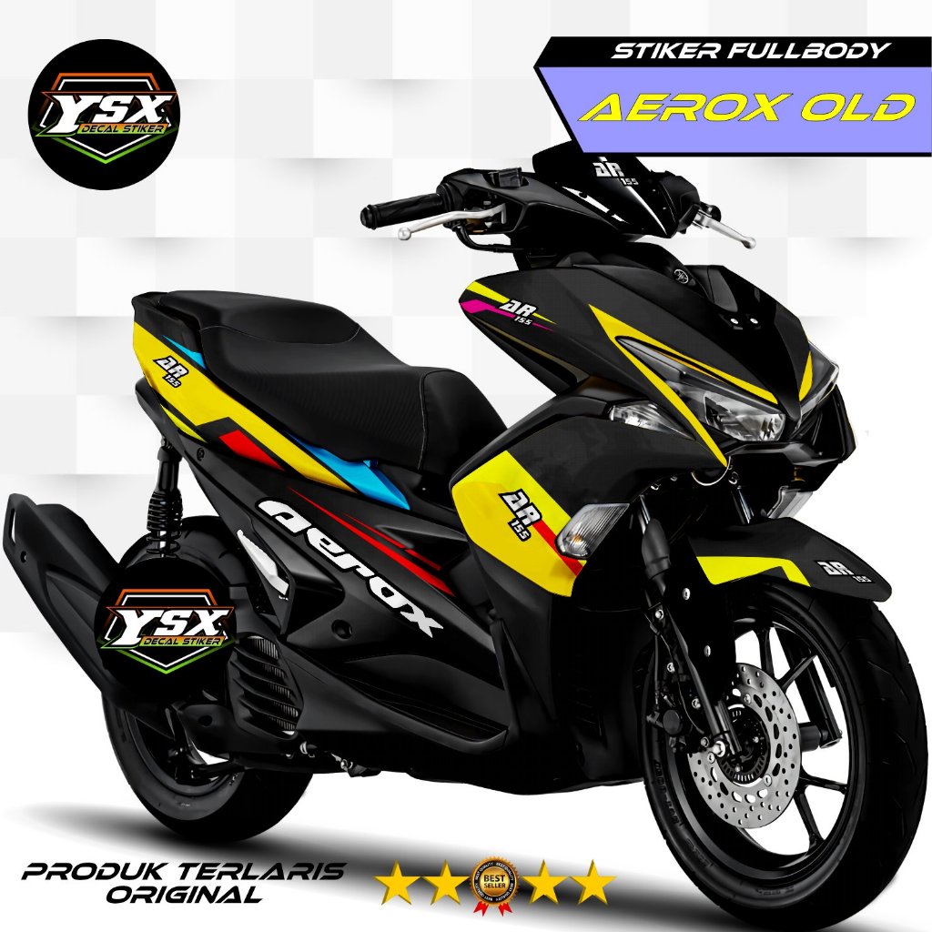 Decal Aerox Old Stiker fullbody AR MC Hitam