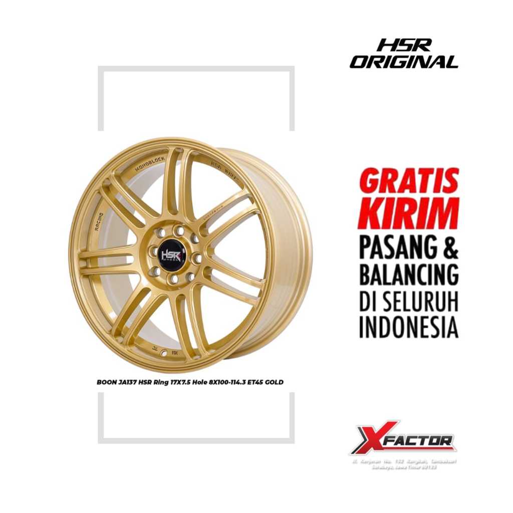 VELG MOBIL HSR R17 HSR BOON R17X7,5 H8X100-114,3 ET45 GOLD