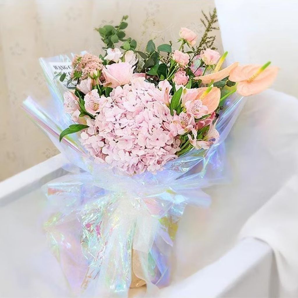 

Kertas Buket Hologram Gulungan dan Pack