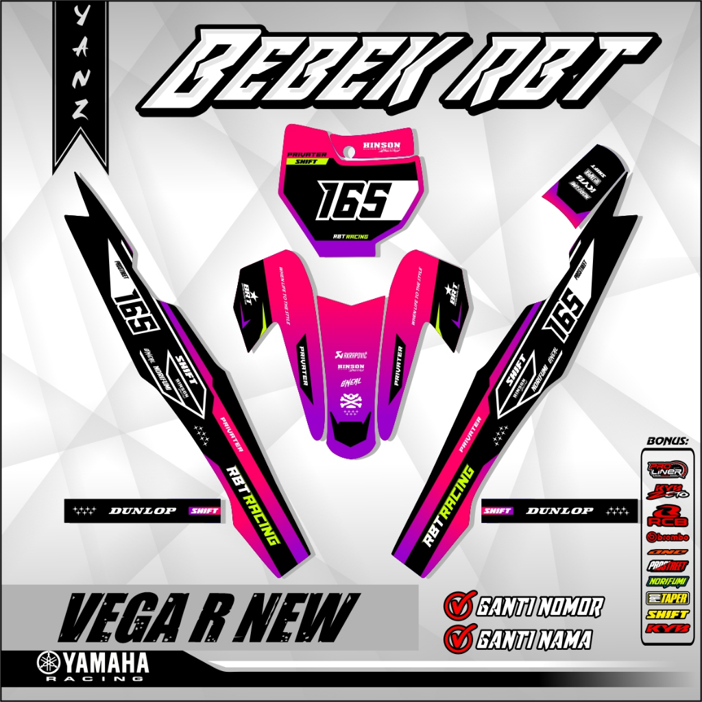 BISA COD Sticker RBT VEGA R NEW rbt VEGA BEBEK MODIF SUPERMOTO RBT new terbaru MOTOR TRABAS