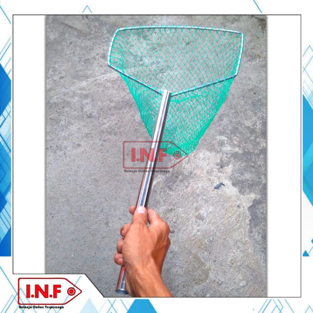 jaring serok bahan full stainless siap pakai + serokan ikan lele gurame nila dan kepiting