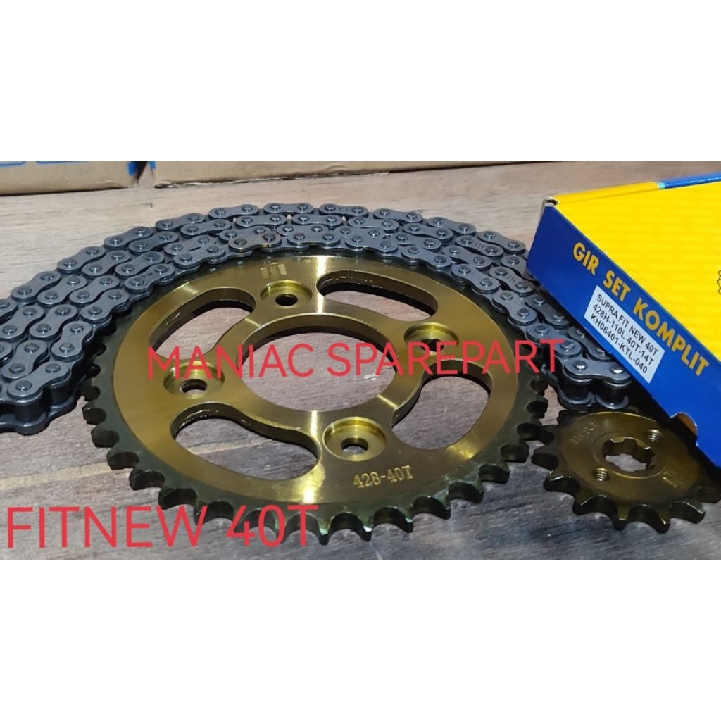 GEAR GIR SET GIR  PAKET 1 SET UKURAN 40T SUPRA FIT NEW - REVO LAMA FIT S SUPRA X 125 BLADE REVO ABSO