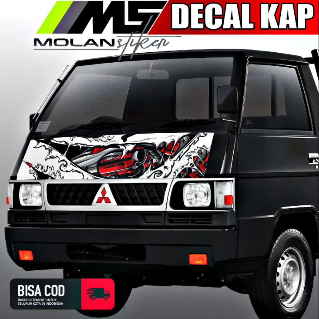 Decal Sticker Striping Variasi Kabin Depan L300 Pickup Decal Kap/Kabin Depan L300 Pu Decal Universal