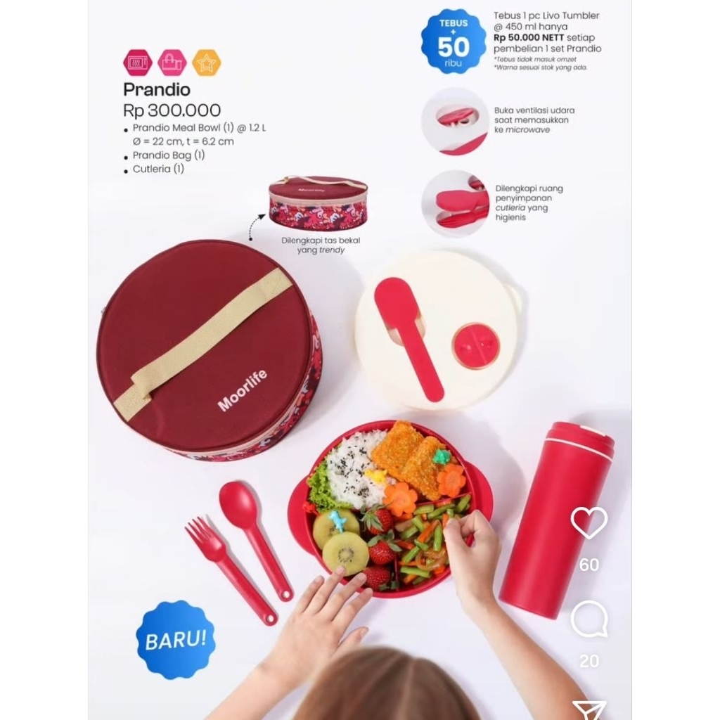 Moorlife Prandio Lunch Set .Bekal Cwl