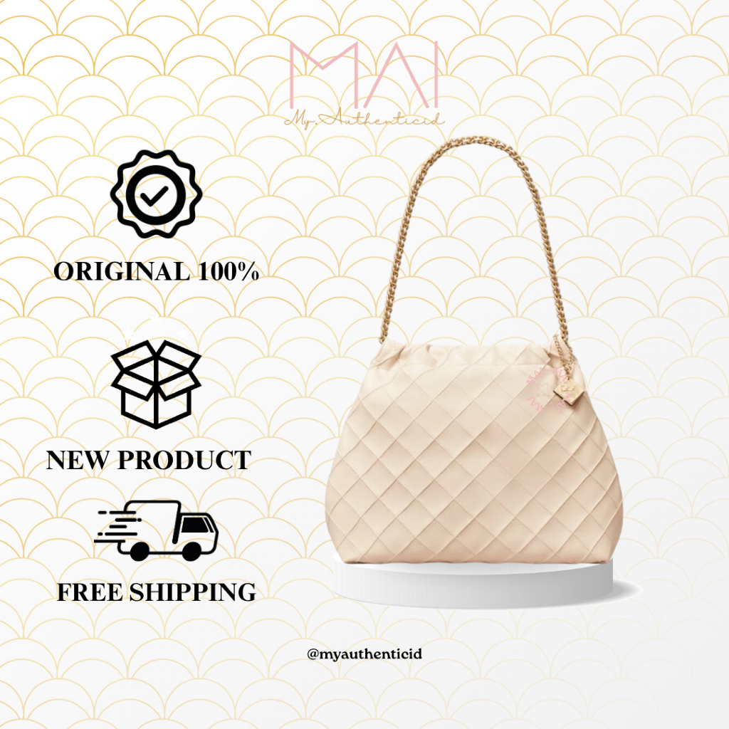 Tebe Fleming Soft Drawstring Hobo Shoulder Bag - New Cream