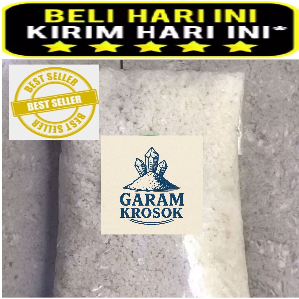 

1/2Kg Garam Krosok Garam Kasar Asli Murni langsung dari petani garam garam ikan garam kristal garam non yodium garam dapur