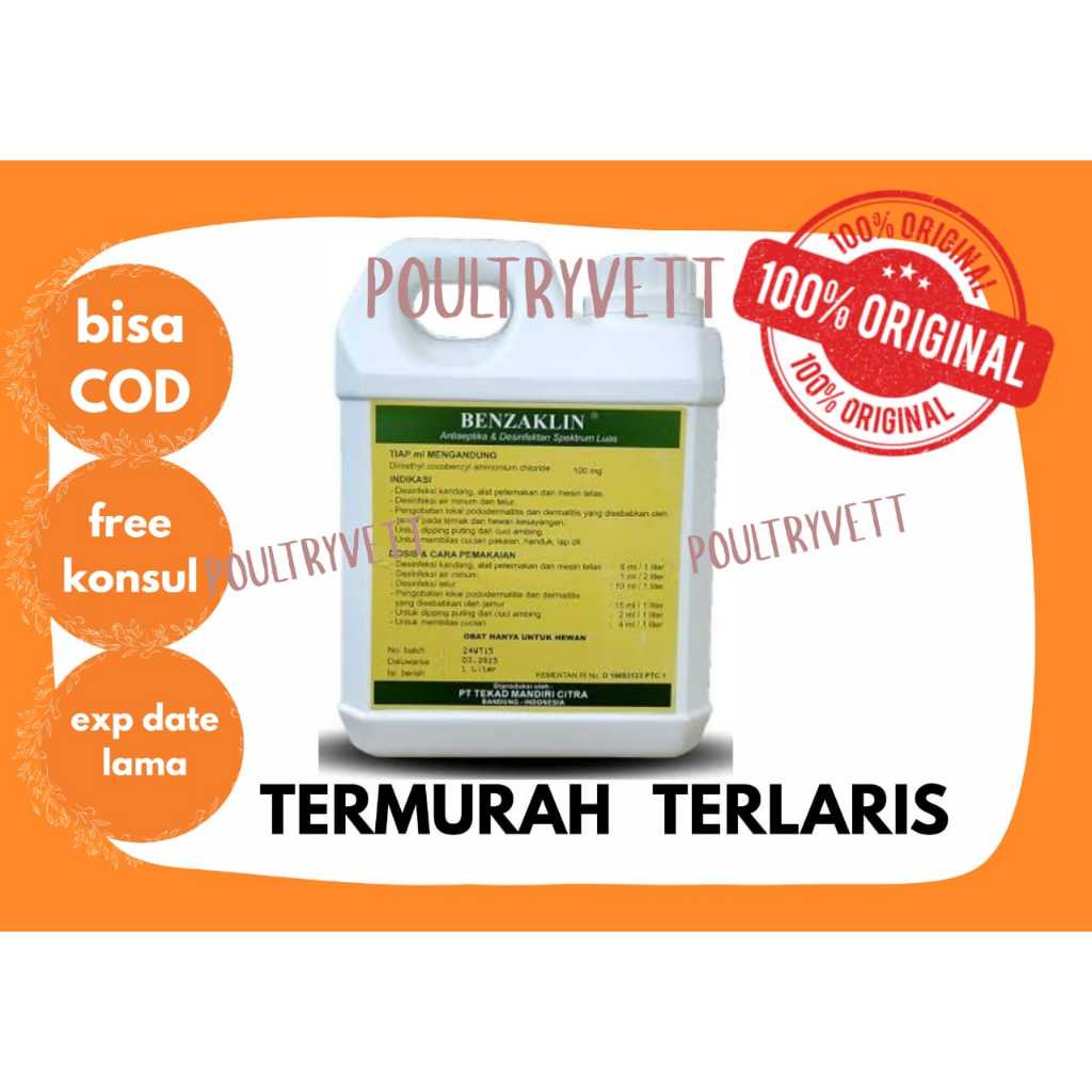 (DESINFEKTAN) BENZAKLIN | BKC | OBAT UNTUK STERILISASI KANDANG HEWAN