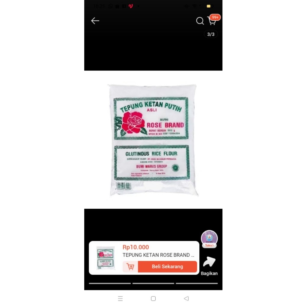 

tepung ketan putih Rose brand 500gr
