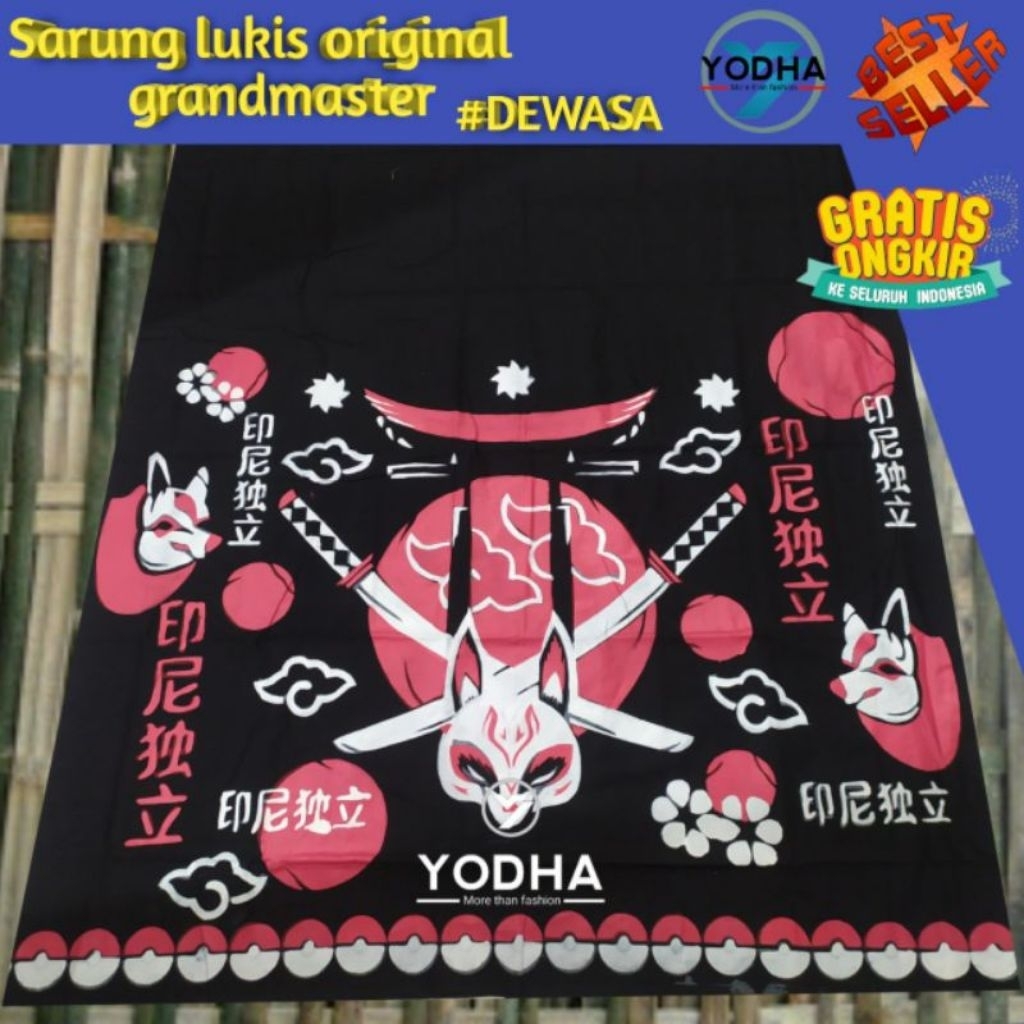 Sarung lukis macan putih asli sarung batik kang mbak neng santri termurah mahda sarung wayang elrumi