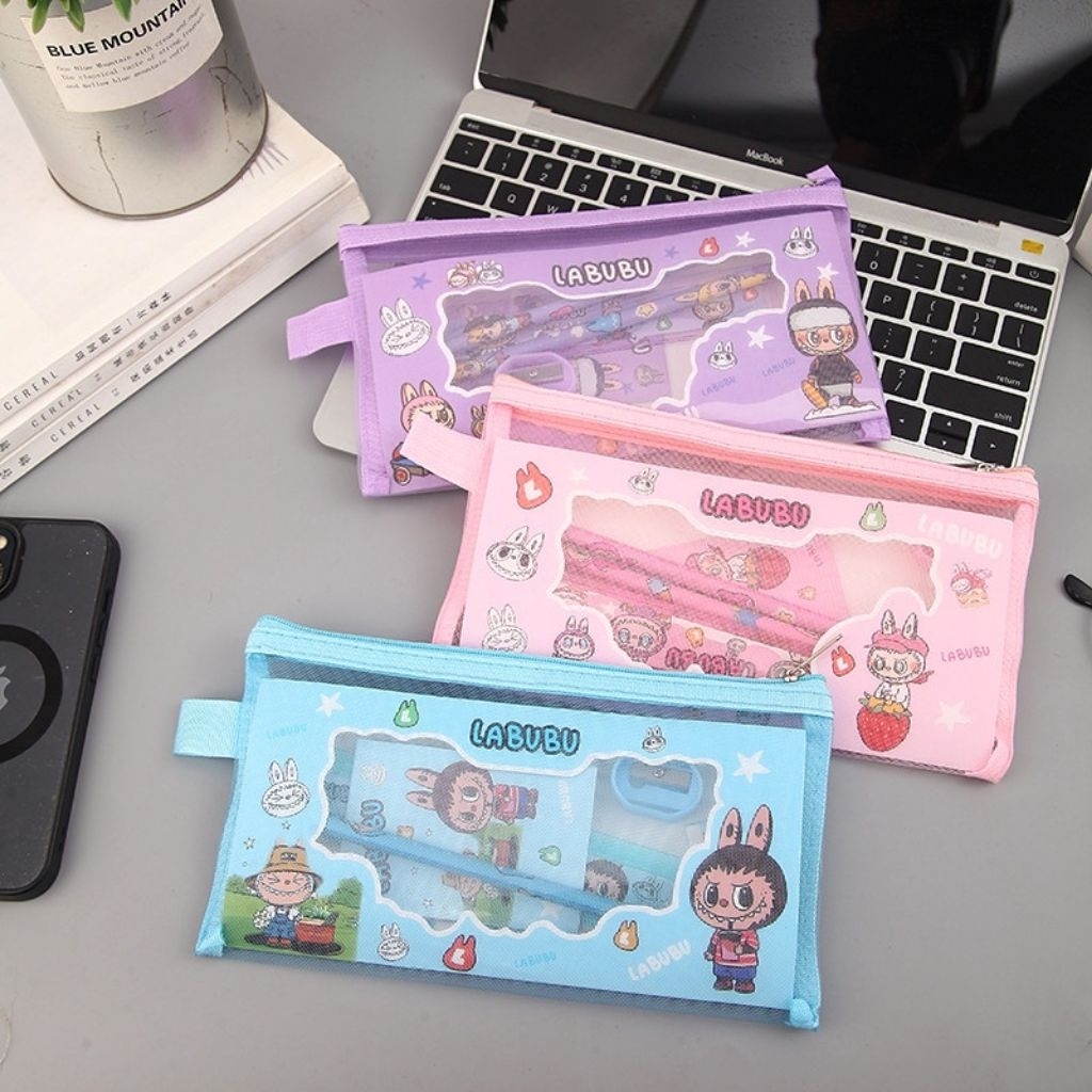 

Set Alat Tulis Monster Kartun Perlengkapan Belajar Siswa Hadiah Pensil Penggaris Penghapus Kotak Hadiah Alat Tulis