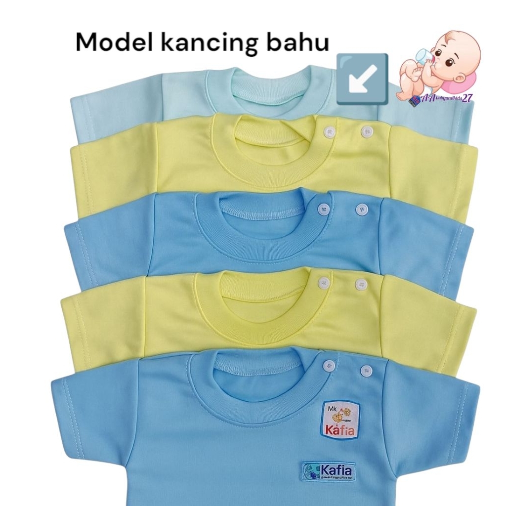 TERBARU KAFIA BABY 6PC ((Setengah Lusin)) Kaos Oblong Anak Bayi Balita Super Soft Pakai Kancing Bahu