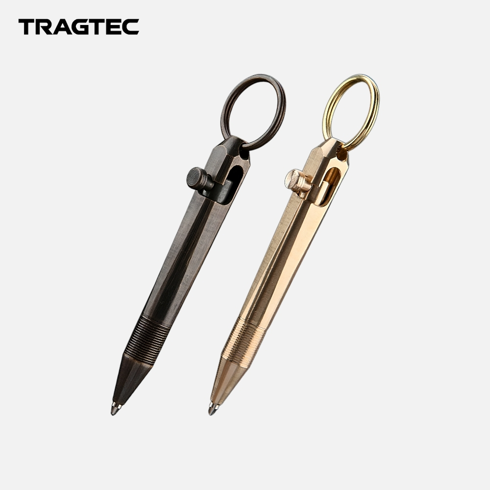 

TRAGTEC Mini Brass Bolt Action Ballpoint Pen Pocket Key Chain Alat Tulis Pulpen