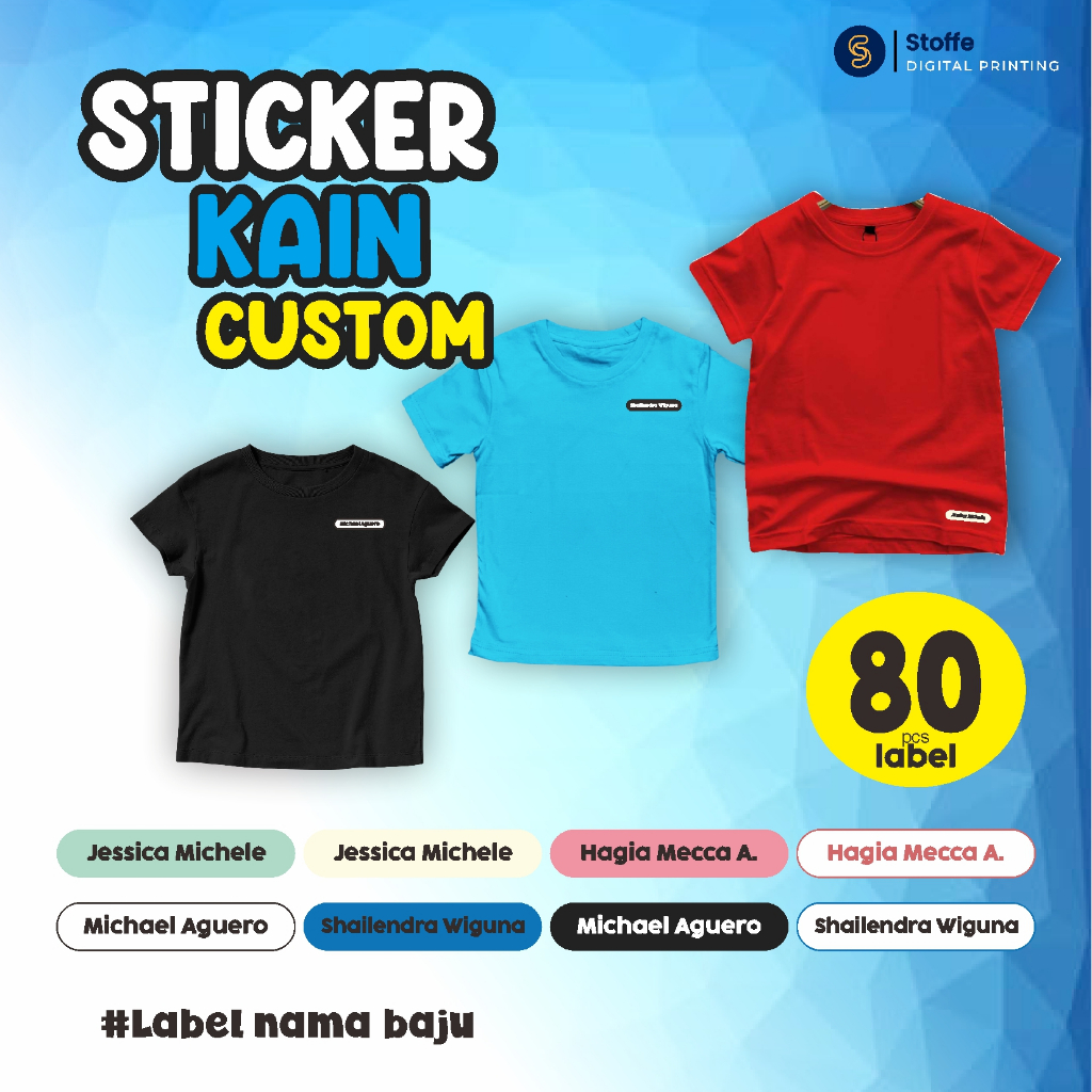 

Sticker Label Nama Kain Baju / Sticker Custom Baju / Sticker Label Baju