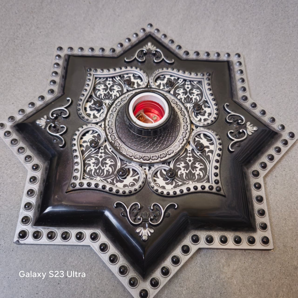 Fiting Lampu Plafon 30cm - Ornament Plafon Gypsum PVC/GRC - Fitting / Fitting Lampu Plafon fitting 3