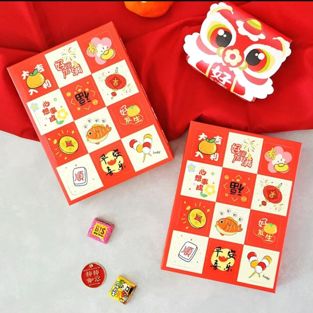 

Box Nastar ISI 12 Dus Bingkisan Motif Imlek Kotak Permen Coklat kado blindbox sincia fu hampers red hadiah bingkisan coklat premium souvenir parcel