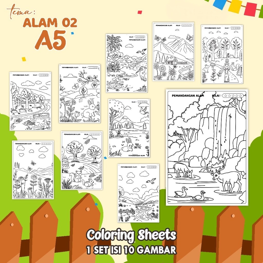 

(A5) KERTAS MEWARNAI ANAK - COLORING SHEETS KODE ALAM 2 - LEMBAR MEWARNAI ANAK PAUD/TK/SD