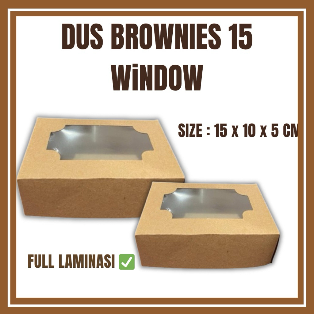 

Dus Brownies 15 x 10 x 5 cm / Kemasan Brownies Window TERMURAH full laminasi
