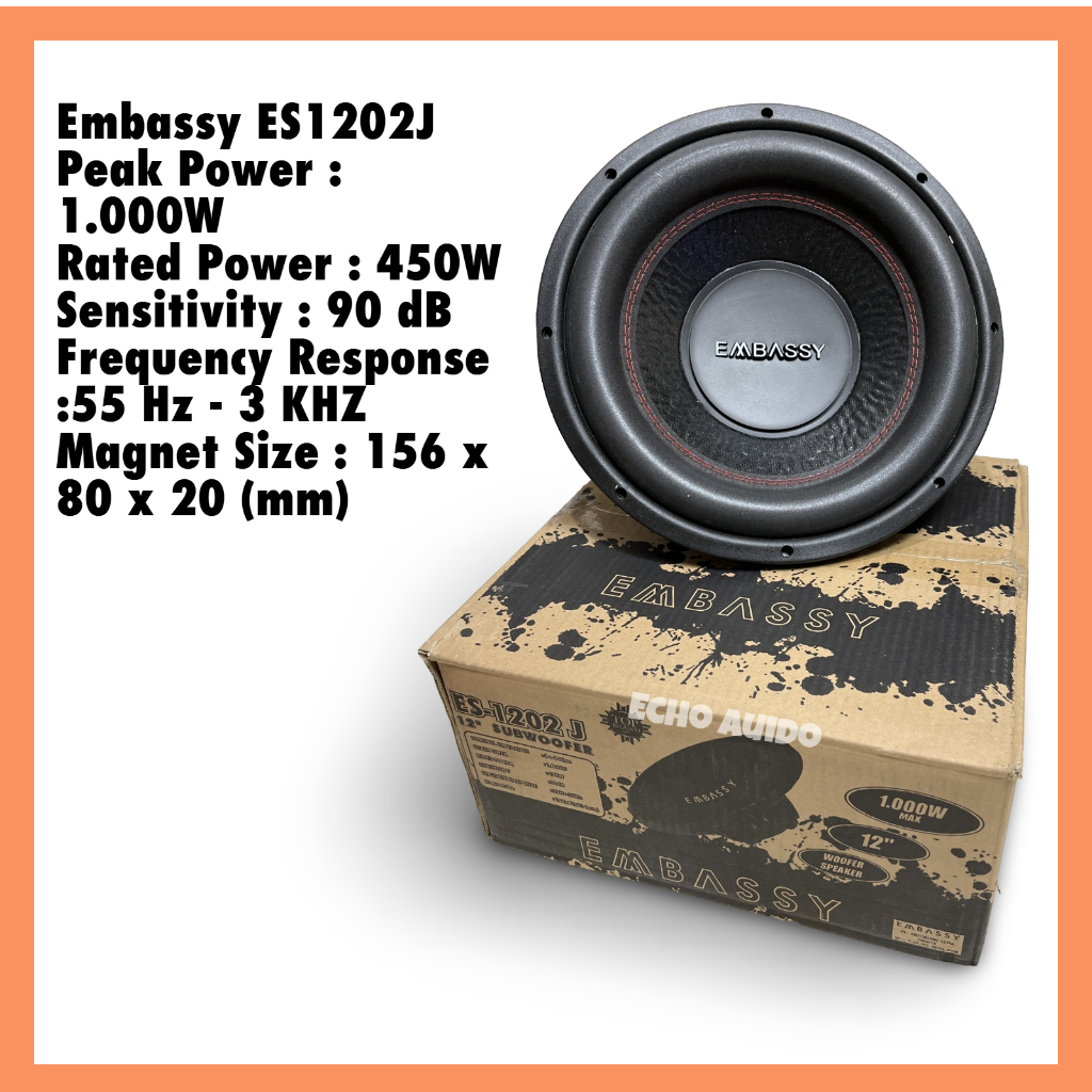 Subwoofer 12 Inch Embassy 1202J Double Coil 1000 Watts