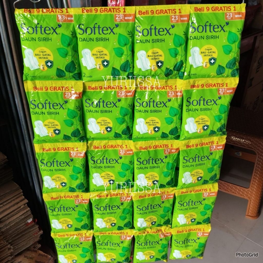 SOFTEX RENCENG DAUN SIRIH 23CM ( ISI 10 SACHET )