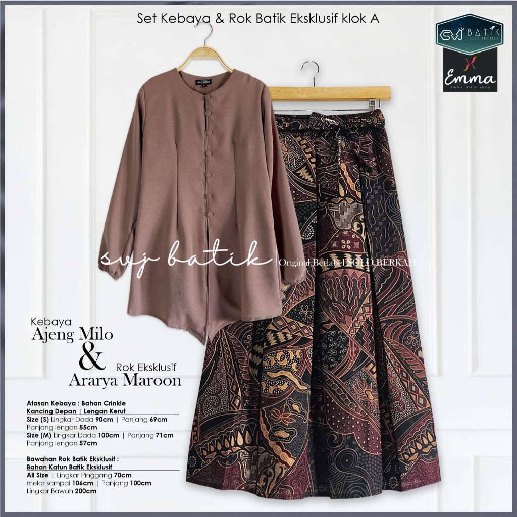 Setelan Kebaya Nude Milo Dan Rok Batik Klok A Katalog 2
