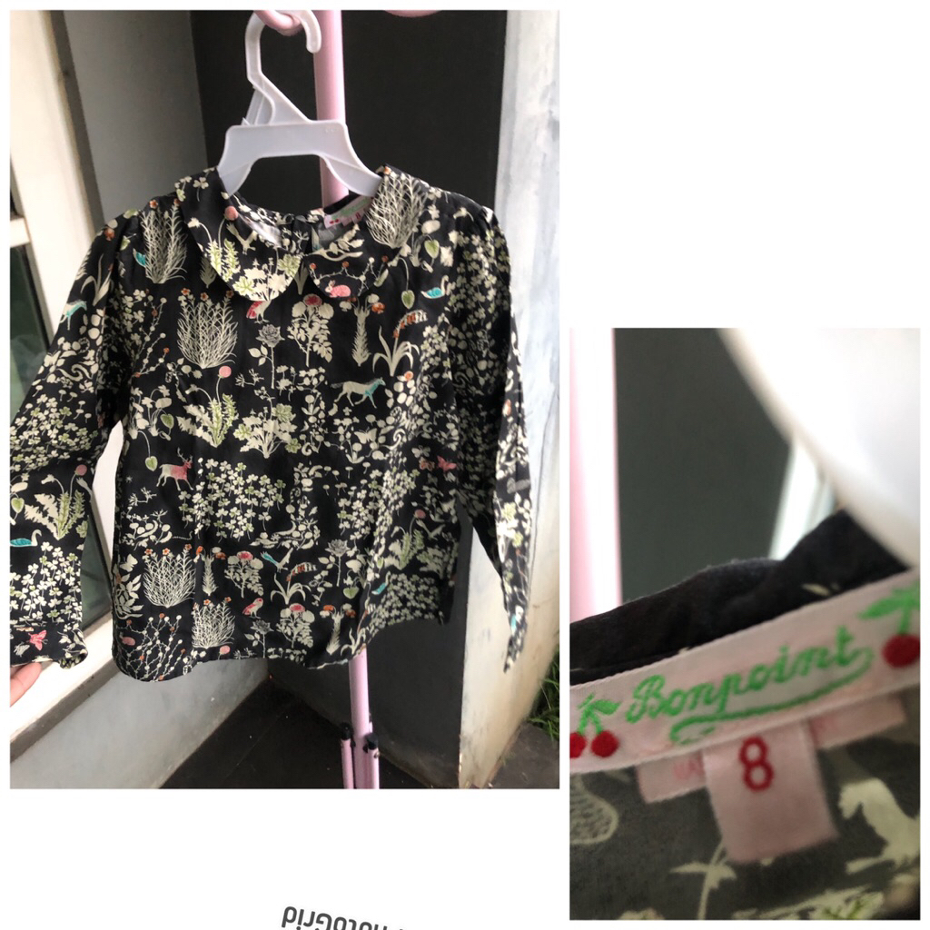 blouse anak bonpoint sz 8 dark grey