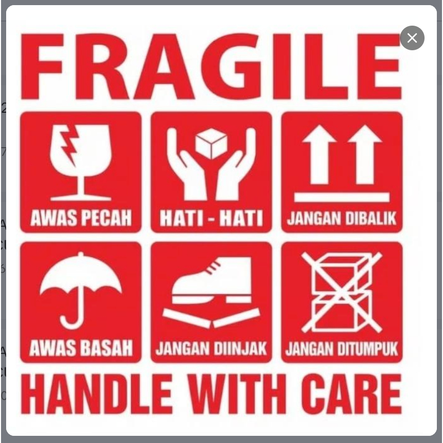 

STIKER FRAGILE BESAR UK 20X20 CM JANGAN DI BANTING AWAS PECAH