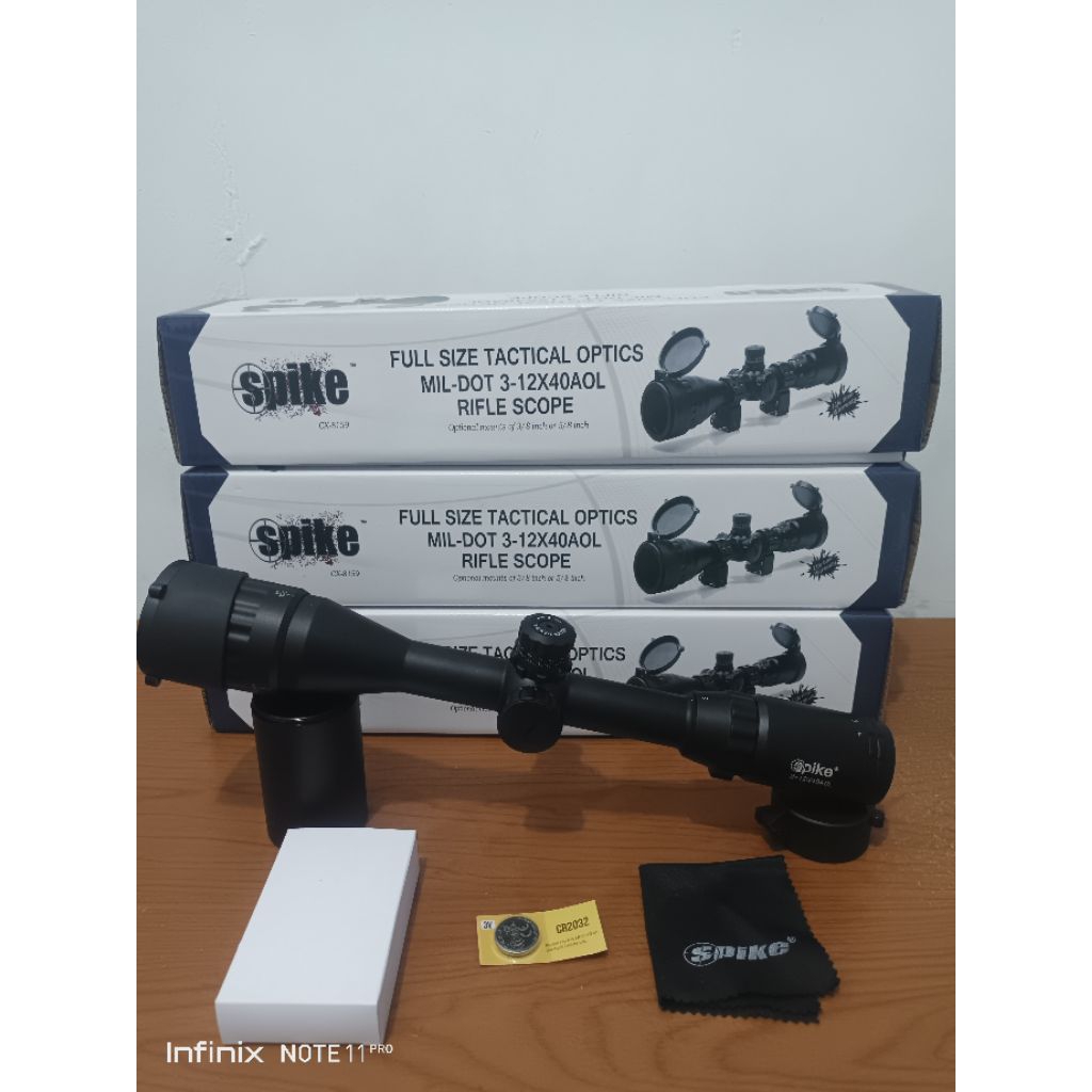 

teropong jarak jauh Teropong siang malam SPIKE 3-12X40AOL tahan getar anti air