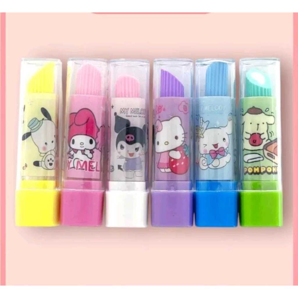 

2_Zaneva Penghapus Bentuk Lipstik Karakter Kartun 36 Pcs / Warna-Warni Anak Sekolah