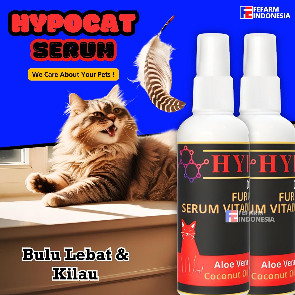 Penumbuh Bulu Kucing Vitamin Spray HYPOCAT Penumbuh dan Anti Rontok Bulu Kucing Spray Herbal Hair To