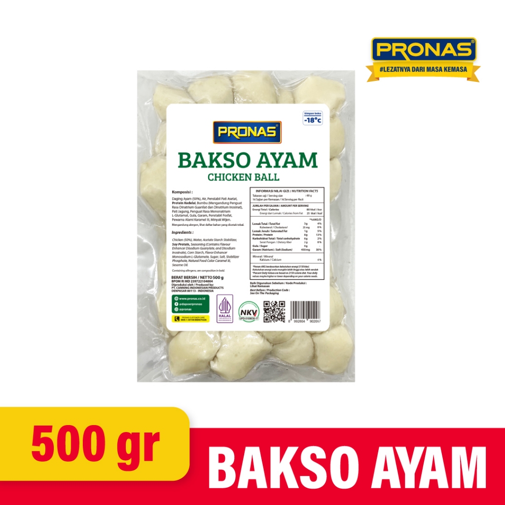 

PRONAS Bakso Ayam Frozen 500 gr