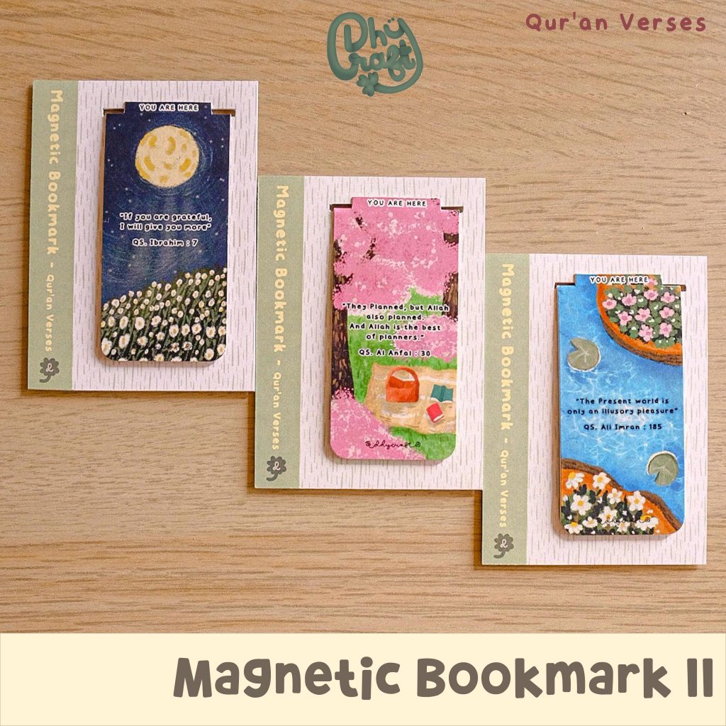 

Magnetic Bookmark II - Quran Verses // Pembatas Magnet // Pembatas Buku by Dhycraft