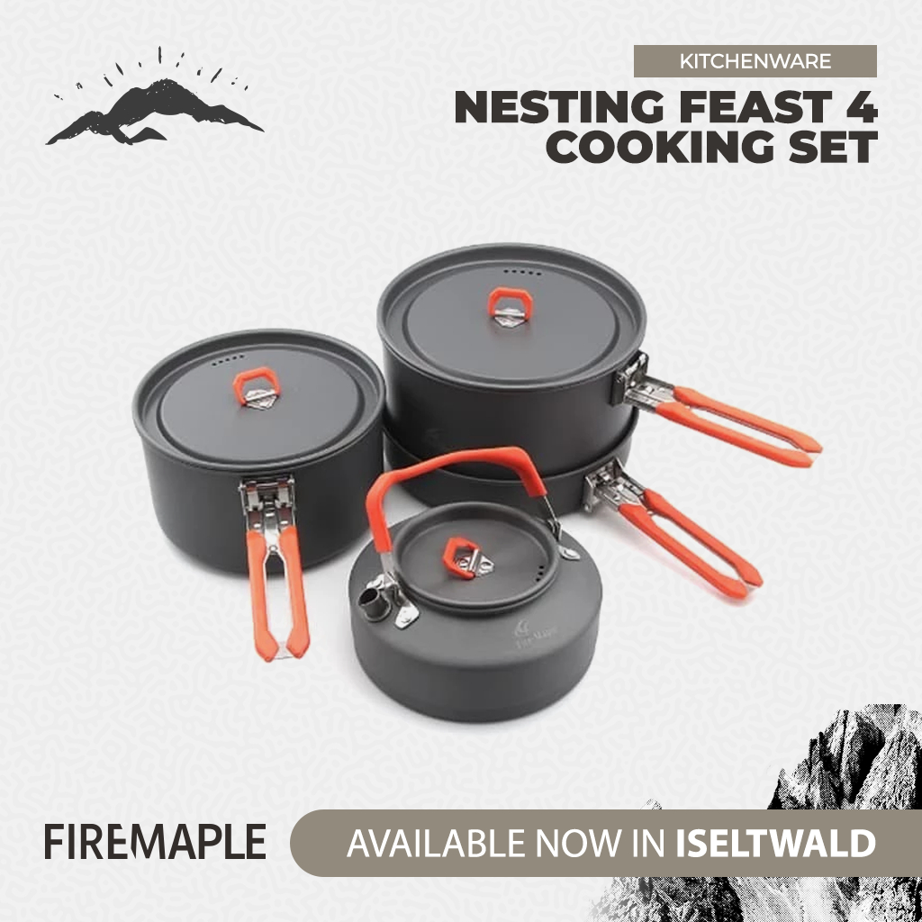 FireMaple Feast 4 Cookware Set - Alat Masak Camping Full Set Nesting Ultralight Portable Hiking Outd
