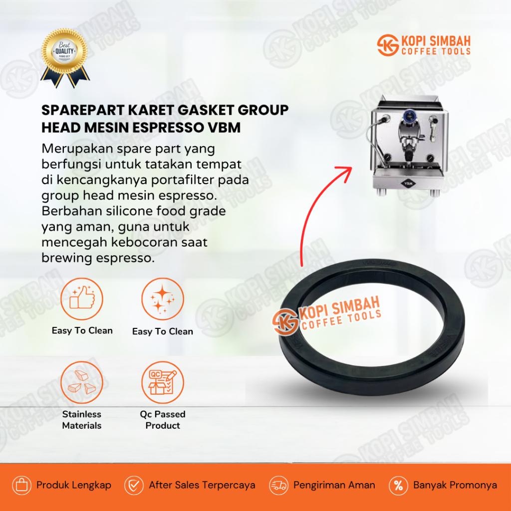 Karet Gasket Group Head PortaFilter Mesin Kopi Espreso VBM Vibiemme Ori Sparepart Espresso Machine