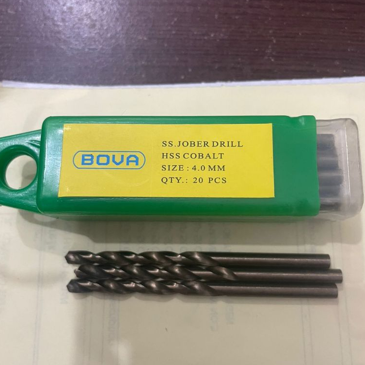 Mata Bor Besi Bova 4mm Mata Bor Besi HSS Cobalt Drill Kuning 4 mm Mata Bor Besi Bova 4 Mili