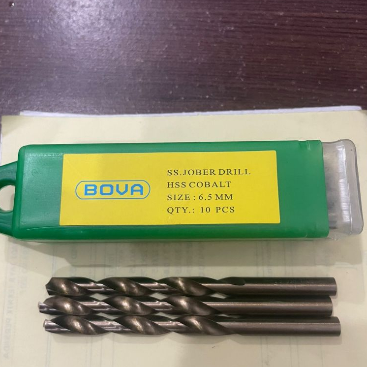 Mata Bor Besi Bova 6.5mm Mata Bor Besi HSS Cobalt Drill Kuning 6.5 mm Mata Bor Besi Bova 6.5 Mili