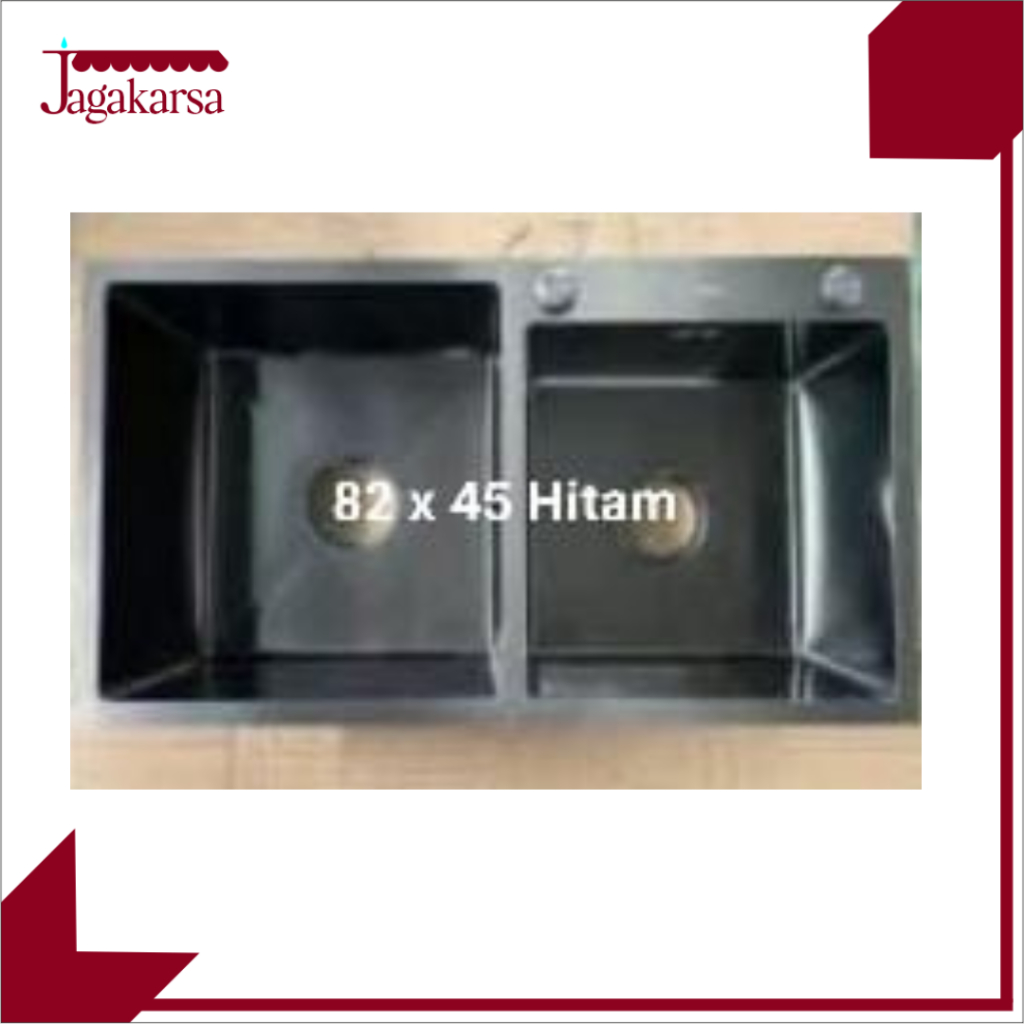 KITCHEN SINK STAINLESS 8245 BLACK/BAK CUCI PIRING HITAM 2 LOBANG