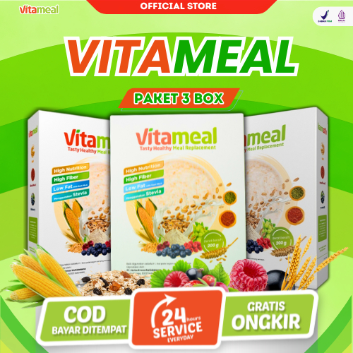 

[DISTRIBUTOR] Paket 3 Box Distributor Resmi Vitameal Sereal Sehat untuk Diabetes Cegah Komplikasi Gula Darah Atasi Saraf Mati Rasa VITAMINILK HIPERTENSI