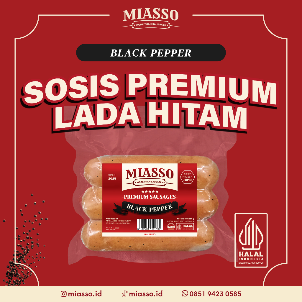 

MIASSO - Black Pepper | Premium Sausages
