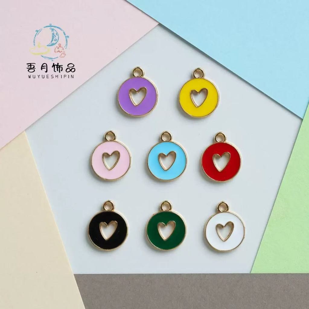 DIY/Liontin tetes minyak warna paduan liontin cinta diy pakaian kalung liontin liontin cinta