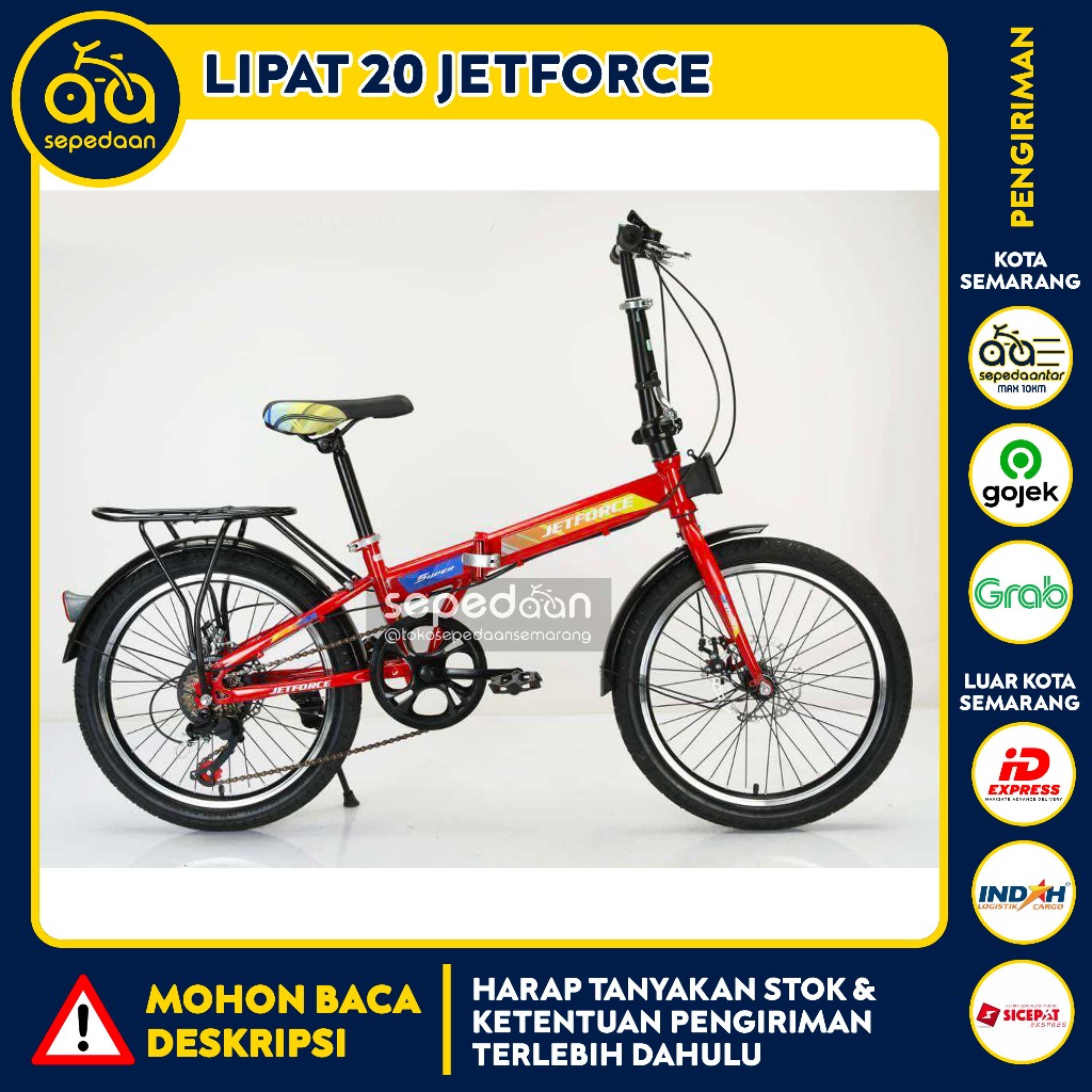 Sepeda Anak Dewasa Lipat Folding 20 VELION INTERBIKE JETFORCE - Cowok Cewek Laki-laki Perempuan